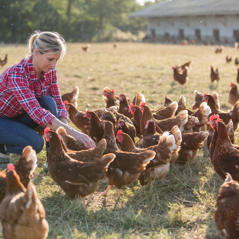 Female,Farmer,Looking,For,Eggs